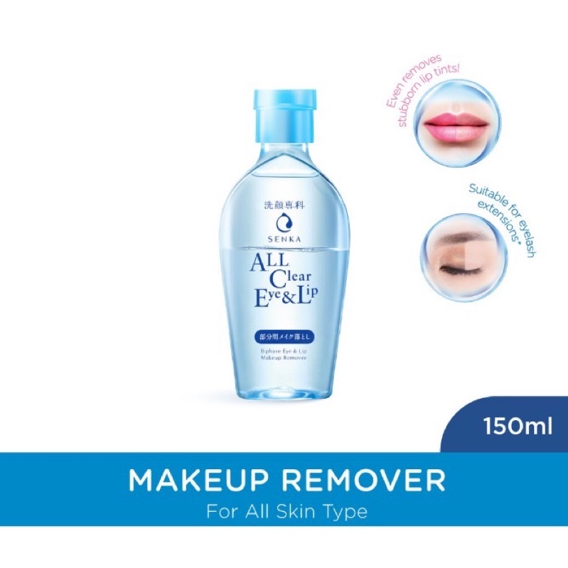 Senka all clear eye &amp; lip 150ml - makeup remover pembersih make up