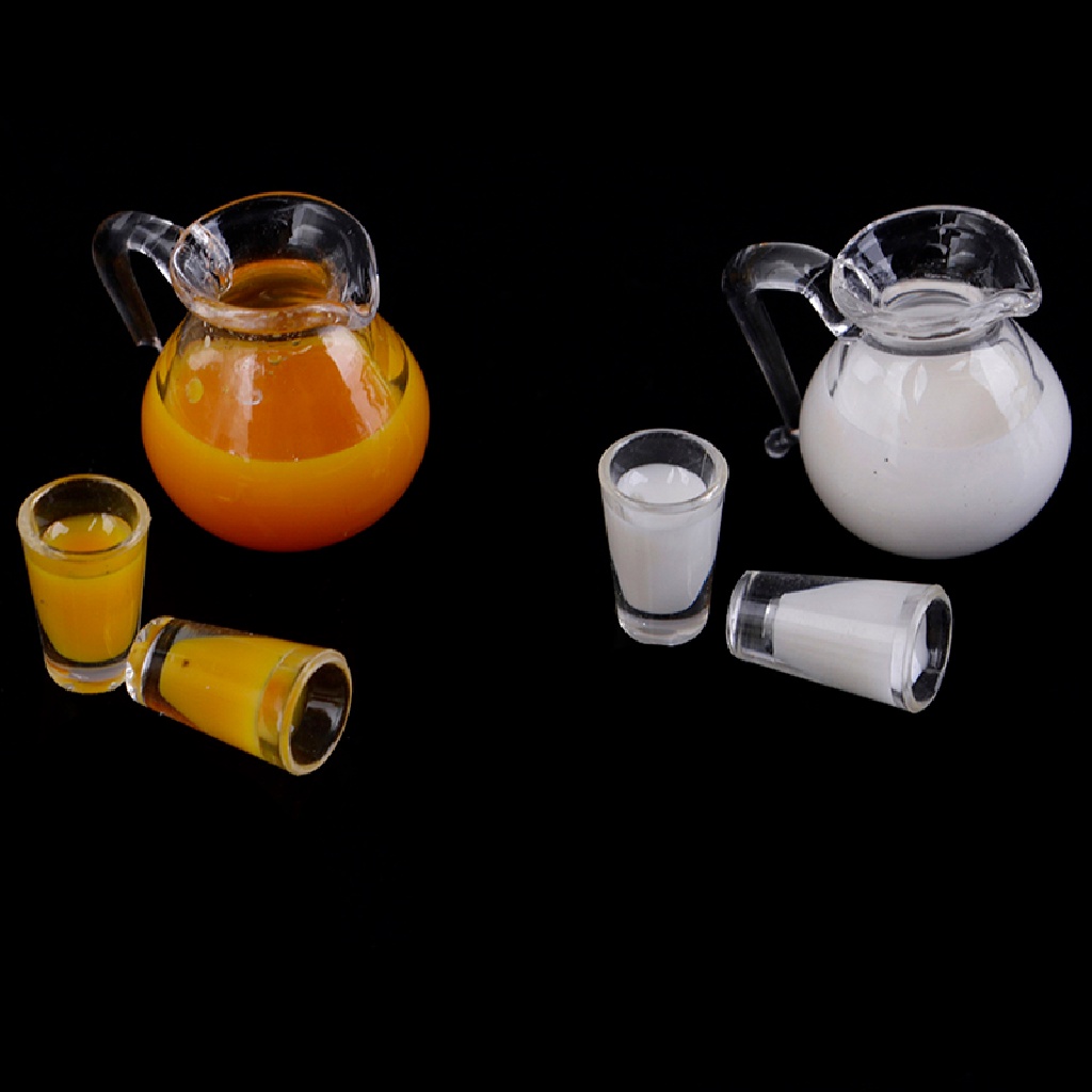 Miniatur jug Jus / Susu Aksesoris Dapur Rumah Boneka 1 / 12