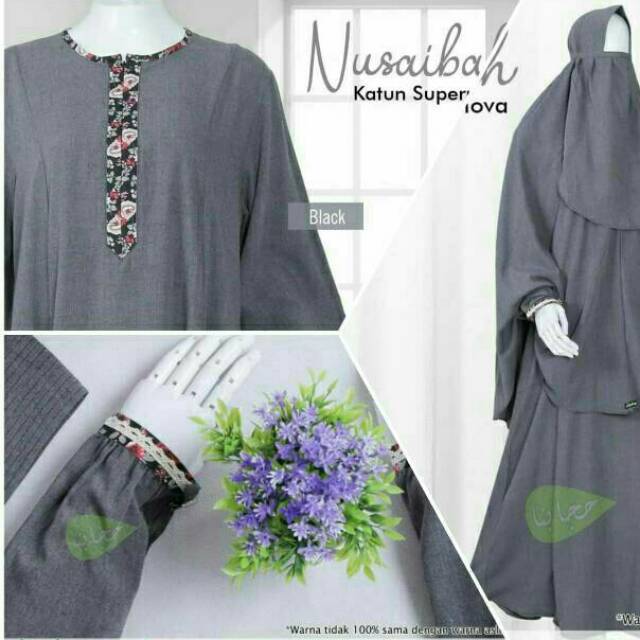 Hijabuna NUSAIBAH Set Gamis+jilbab+cadar