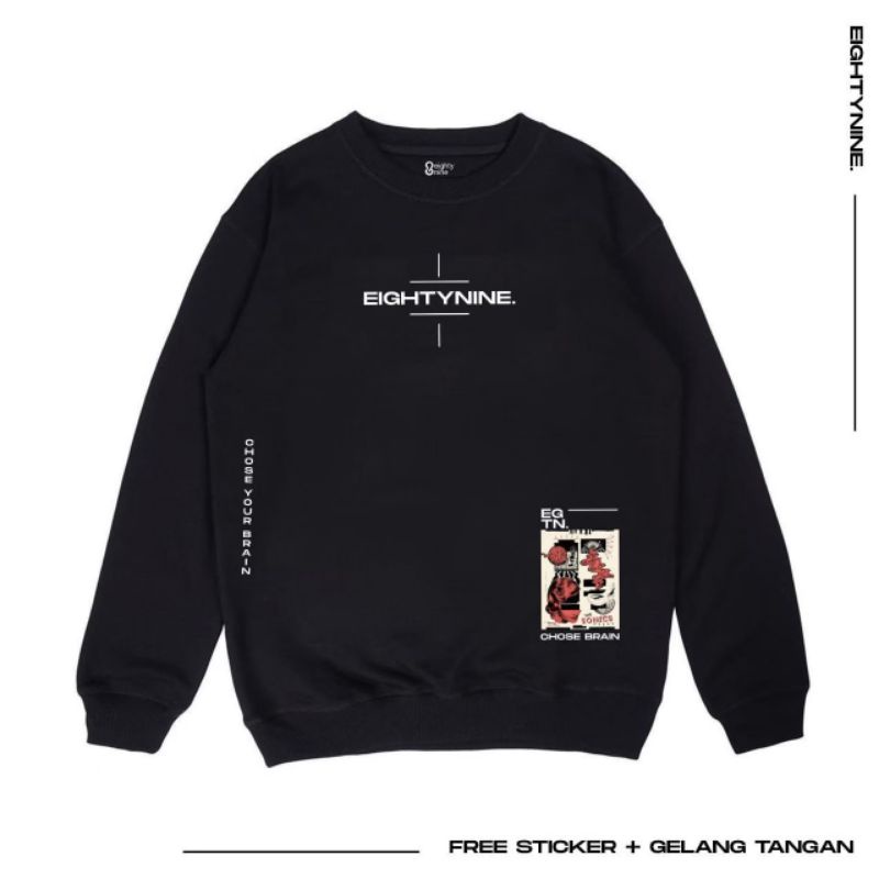 sweater crewnek aighty nine - black edition