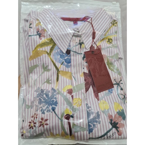 Benang Jarum Romantic Garden Oversized Shirt Pink Size S