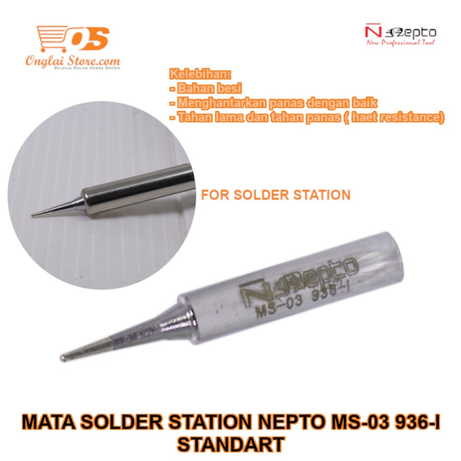 Mata Solder Nepto 936-I MS-04 Original, Panjang 43mm, Tahan Lama dan Awet