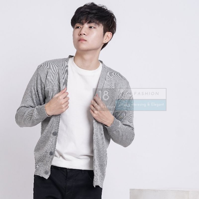 [Bisa COD] Sweater Rajut Kancing Korea Signature Cardigan Banyak Warna