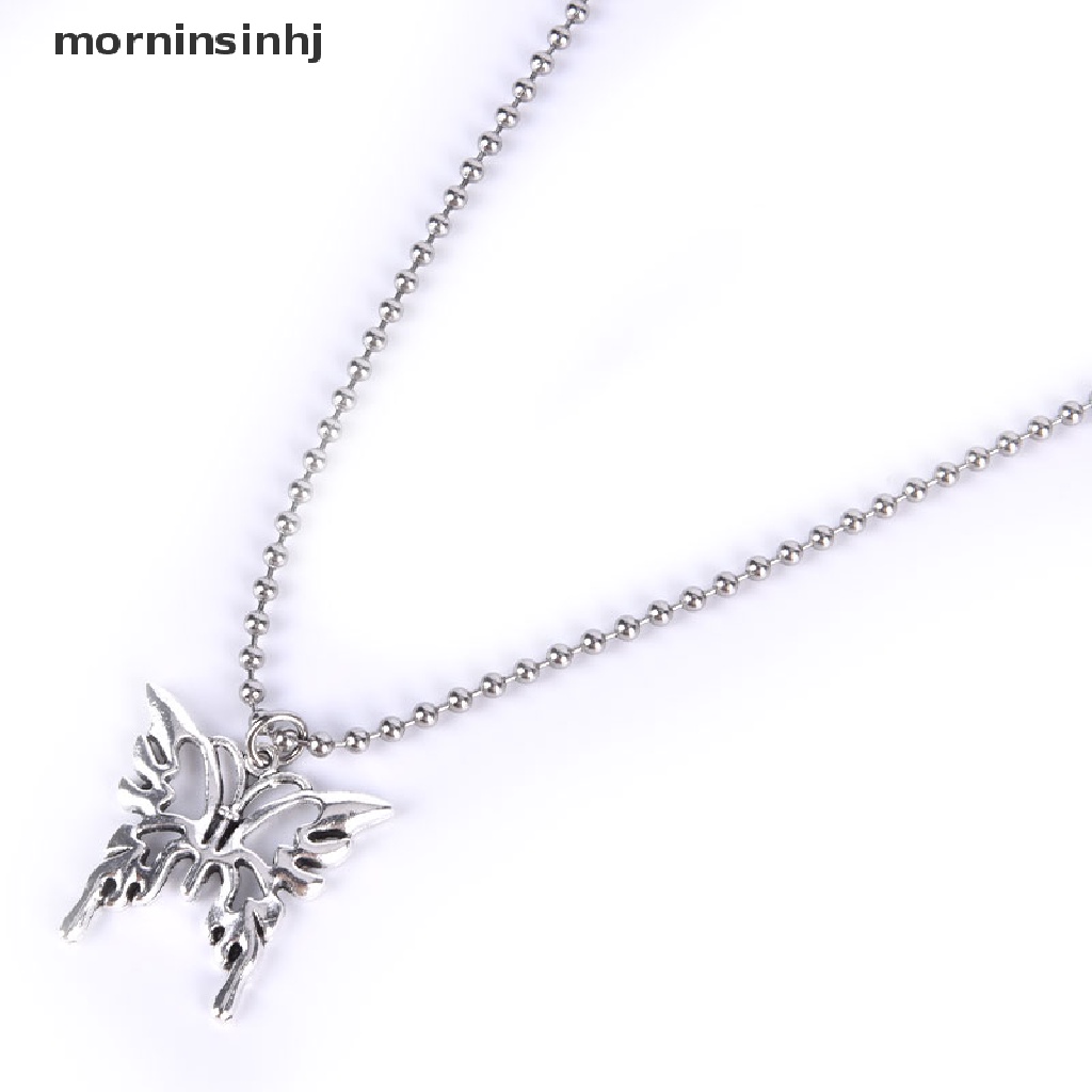 Mor Kalung Rantai Liontin Kupukupu Gothic Sexy Bahan Stainless Steel Untuk Wanita