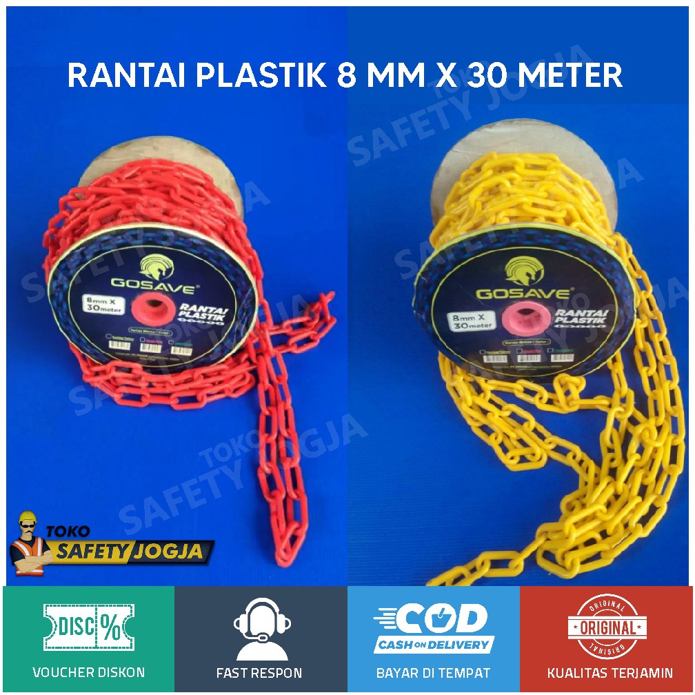 RANTAI PLASTIK SAFETY TRAFFIC CONE 8MM X 30M