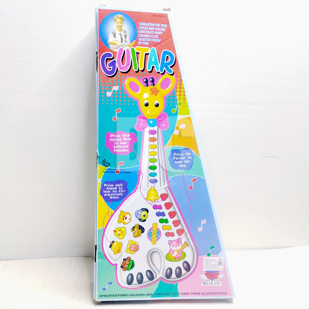 Guitar Jerapah 3A-318 Mainan Gitar Animal Piano Musik