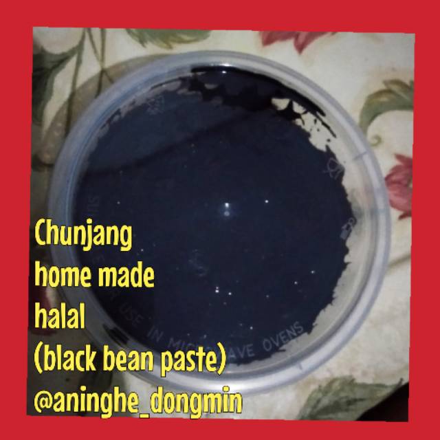 

chunjang halal (black bean paste home made halal)