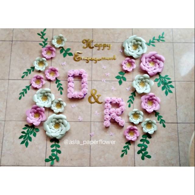 

Paper flower / Bunga kertas berglitter & tebal