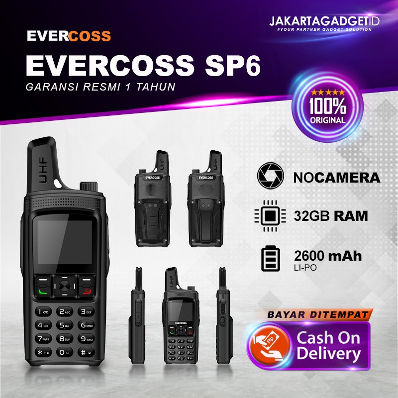 EVERCOSS SP6 WALKIE TALKIE GARANSI RESMI 1 TAHUN