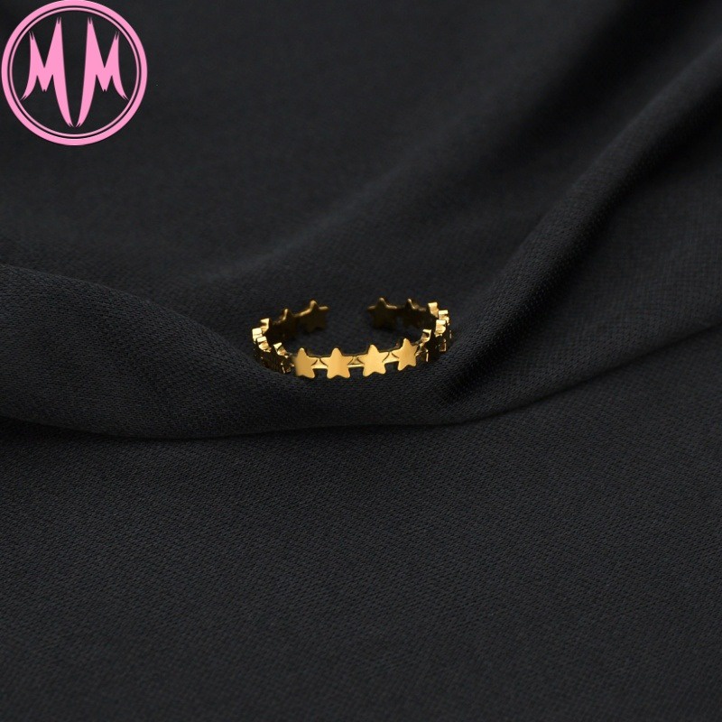 MORYMOSHI R341 Cincin Wanita Ring Star Titanium Stainless Anti Karat Anti Luntur Fashion Korea