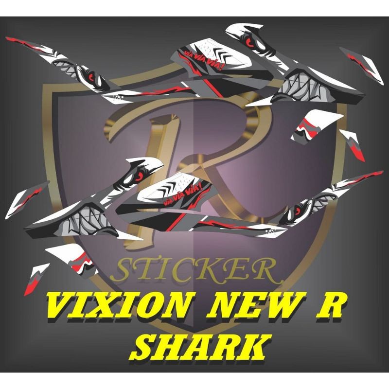 STIKER STRIPING DECAL YAMAHA VIXION NEW R MOTIF SHARK