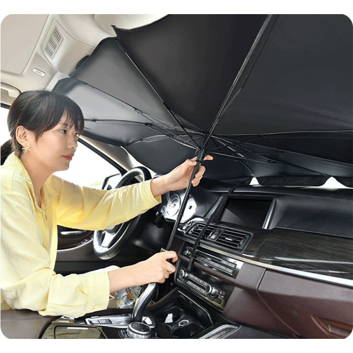 Payung Lipat Sun Shield Pelindung Sinar UV Umbrella Matahari Kaca Depan Mobil