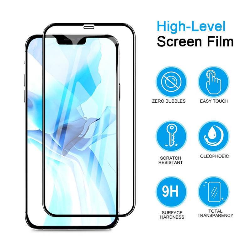 Pelindung Layar Tempered Glass 3D 9H Untuk iPhone 11 12 13 Pro MAX Mini 6 6s 7 8 Plus SE 2020 2022 SE3