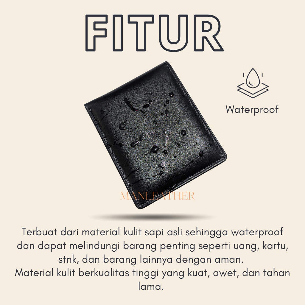 Dompet Pria Cowok Kulit Sapi Asli Premium Uang Cowok Pria Laki Laki Kulit Original Ori Garut-2