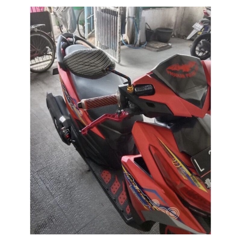 PROMO SPION CARBON TWOTONE BLUEXXX TANGKAI TANGGUNG DRAT HONDA UNIVERSAL SEMUA MOTOR HONDA HARGA SEPASANG KANAN KIRI SPION MODEL BEAT CARBON TANGKAI BAKARAN