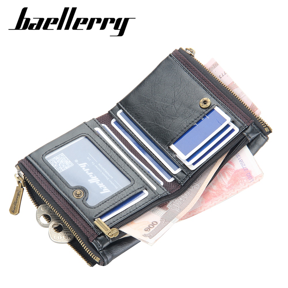 BAELLERRY D3230 Dompet Pria Dompet Pendek Bahan Kulit PU Leather Premium WATCHKITE WKOS