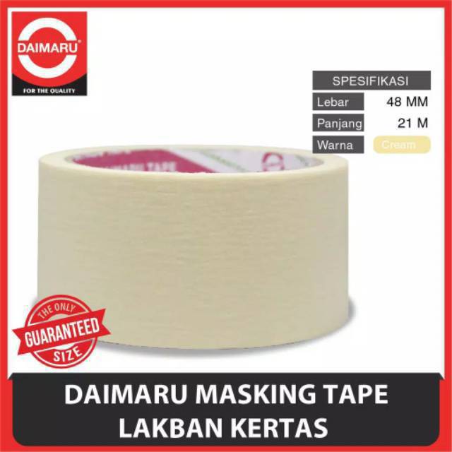 

Masking Tape Lakban Kertas Besar Warna Crem 48MM X 21 METER 2INCH