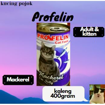 Profelin 400gram Mackerel Makanan Basah Kaleng Kucing Wet Food