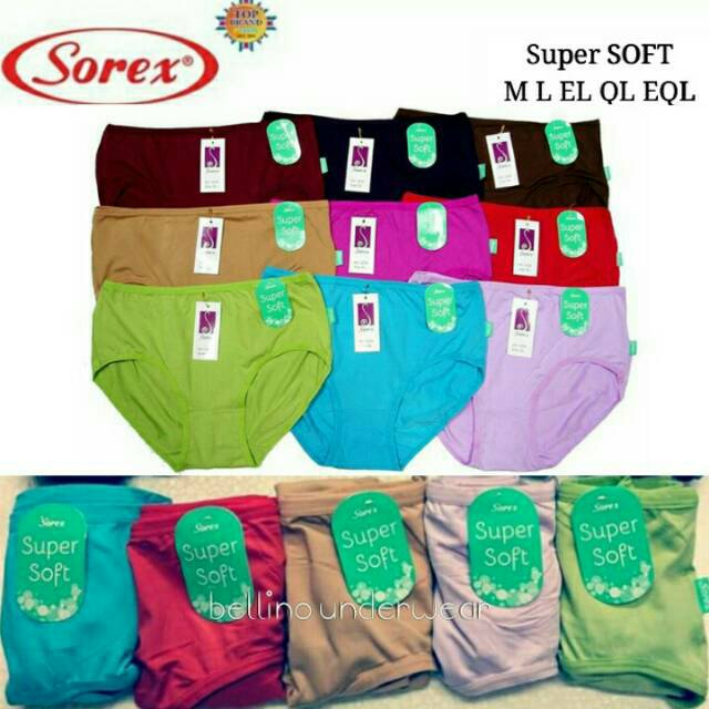 1lusin Celana Dalam Wanita Sorex / Cd Sorex Super Soft Size M L XL XXL 1239