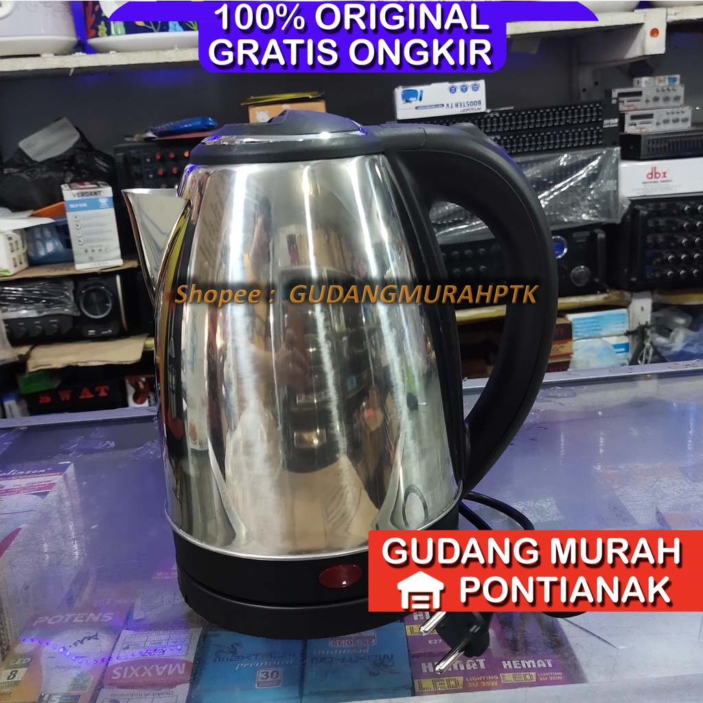 Teko Listrik VAIDA / SQRS / Teko listrik Scarlet /Teko listrik Hemat 2 Liter Stainless Anti karat / Kettle listrik scarlet