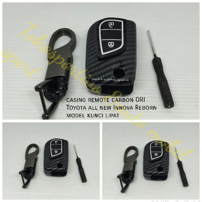 casing cover kunci remote carbon ori kunci smartkey Toyota all new Innova Reborn kunci lipat