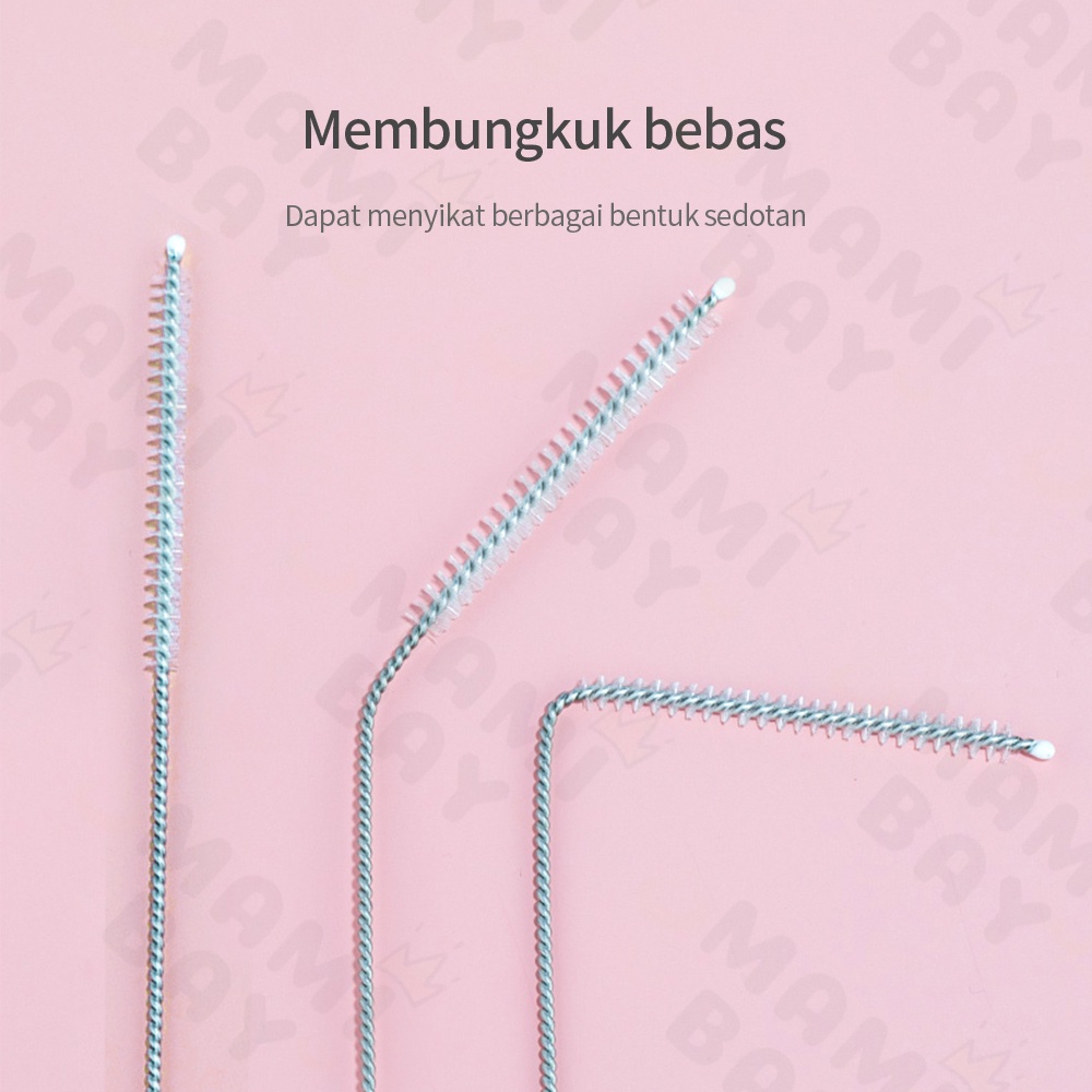 OKEYI Sikat Dot Bayi stainless brush straw Sikat Sedotan