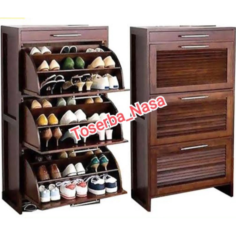 Furniture jepara Rak sepatu / lemari sepatu kayu jati pilihan rak sepatu apartemen