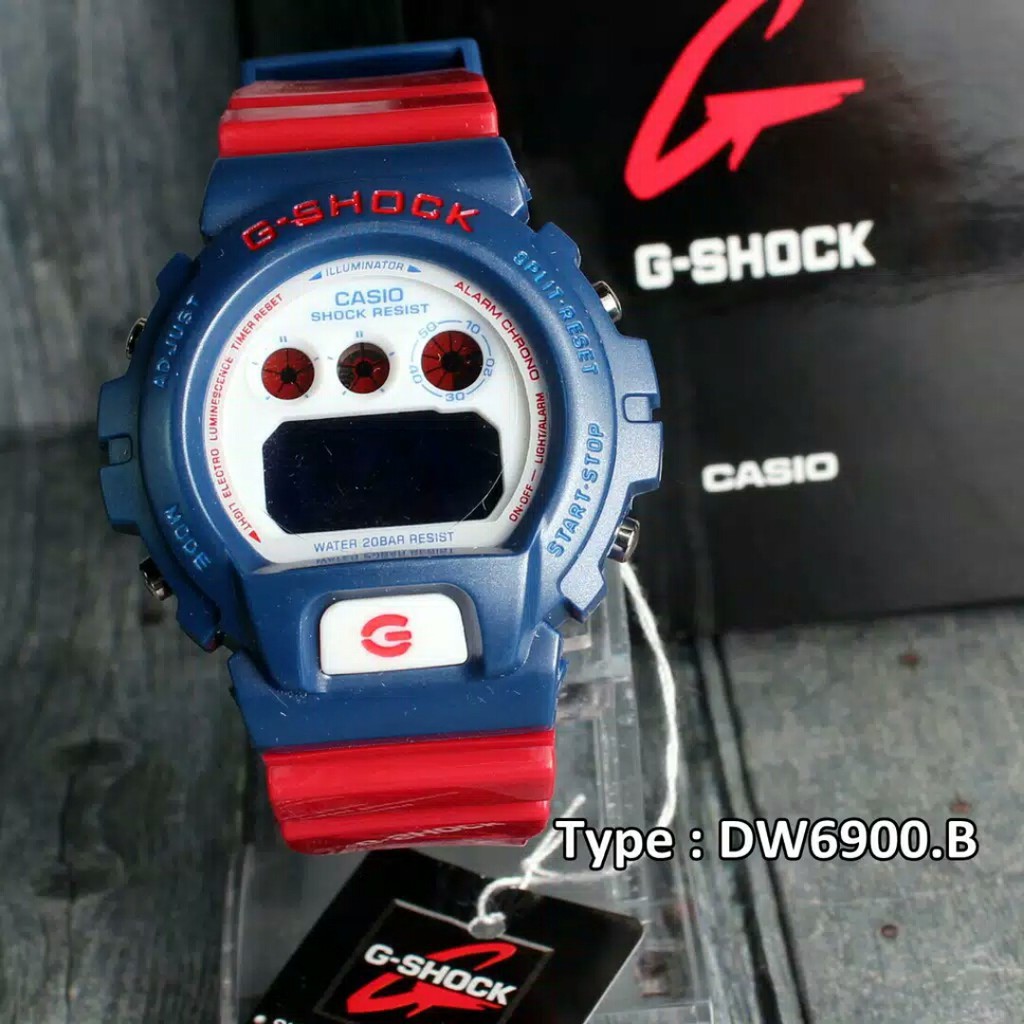 Unik JAM TANGAN PRIA G SHOCK CASIO DW 6900 CAPTAIN AMERICA TALI MERAH Murah