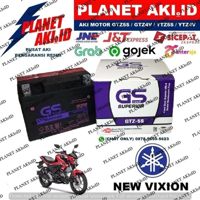 Aki Motor Yamaha New Vixion GTZ5S GS Y Accu Kering MF ORIGINAL Original