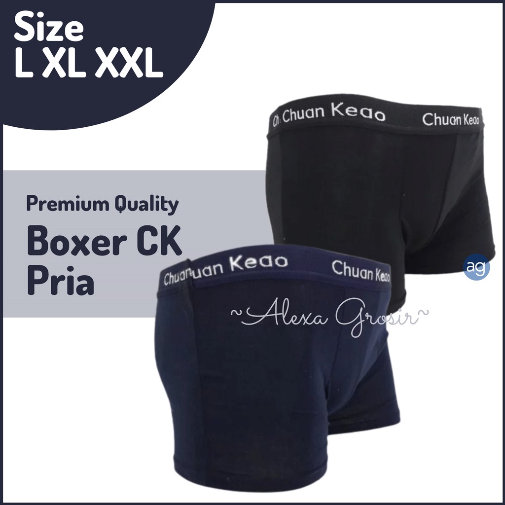 Celana Dalam Pria Boxer POLOS M, L, XL | Celana Boxer Pria Import Premium | Cd Pria Boxer CK