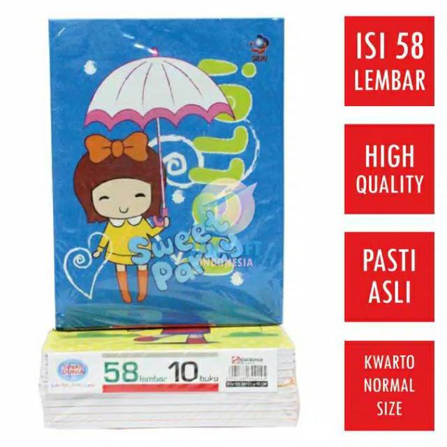 

Buku Tulis SIDU Bergaris 58 lembar - Isi 10 Buku