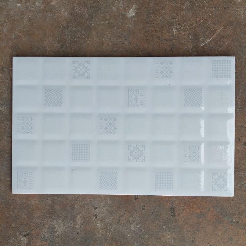 KERAMIK DINDING DAPUR KAMAR MANDI KIA JORDAN DECO WHITE 25X40 KW1