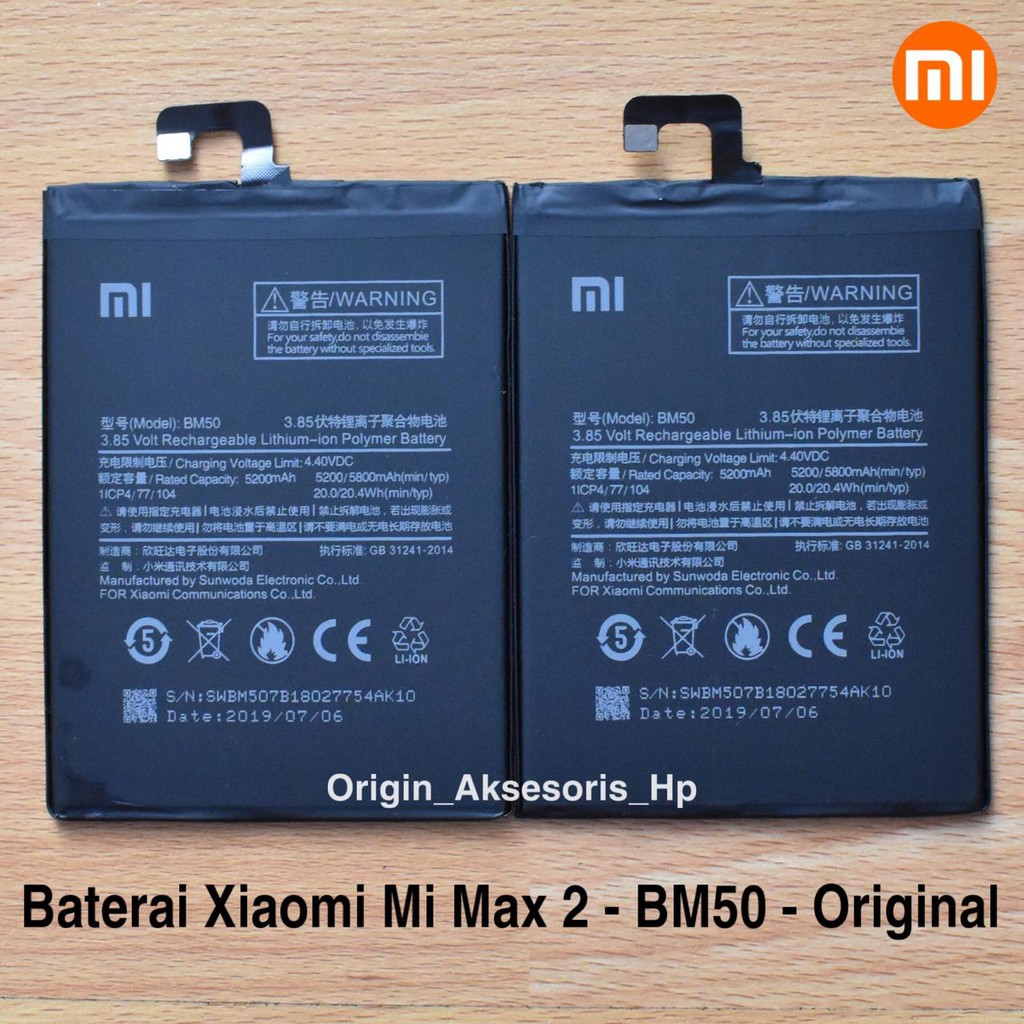 Baterai Xiaomi Mi Max 2 BM50 Original Batre Hp Xiao Mi BM 50 dc 88