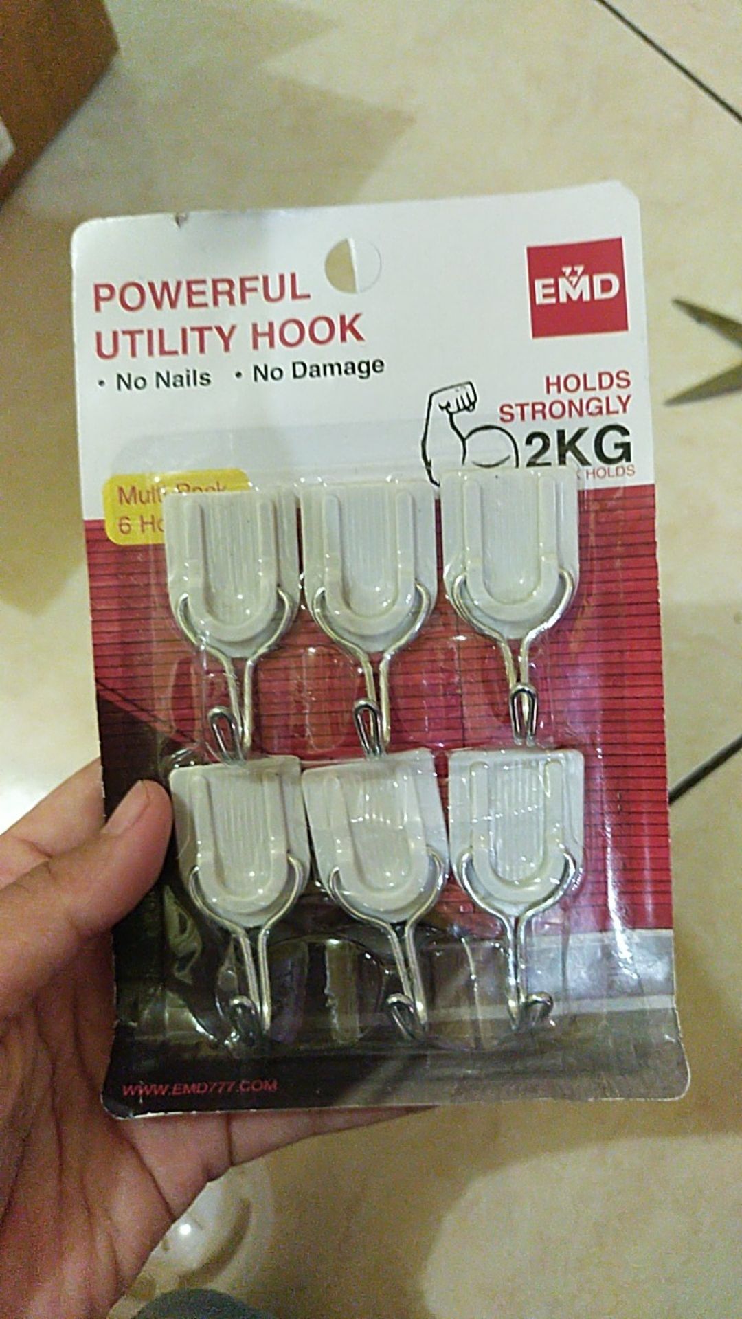 Pengait Gantungan Dinding Hook Tempel Cantolan Cantelan Set Isi 6 Pcs