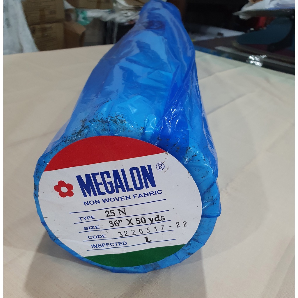 Kapas Tanpa Lem Megalon 25N 50 Yards Non Woven Konveksi Grosir 25 N garmen konveksi tekstil garment 