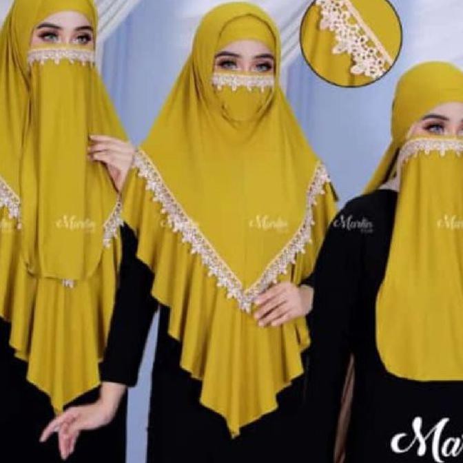 hijab niqab instan,hijab niqab Sar'i new nicob 4 in 1 dengan renda