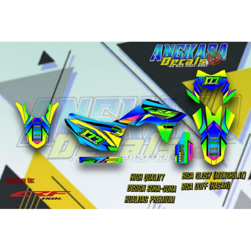 Decal sticker stiker crf 150/250 hijau tosca