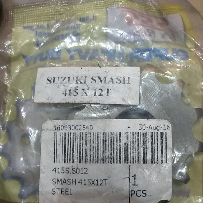 SSS GEAR GER DEPAN 415 JUPITER VIXION R15 MEGAPRO GL CB150R SUPRA SATRIA FU SMASH SHOGUN GIR FRONT SPROCKET-Sss 415x12 smash.kph