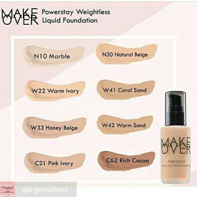 ❤ MEMEY ❤ MAKE OVER POWERSTAY Weightless Liquid foundation 33ml