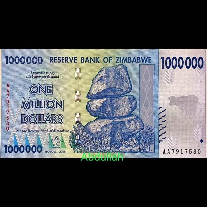 GRATIS ONGKIR Uang Asing Zimbabwe 1 Juta Dollar KPL112