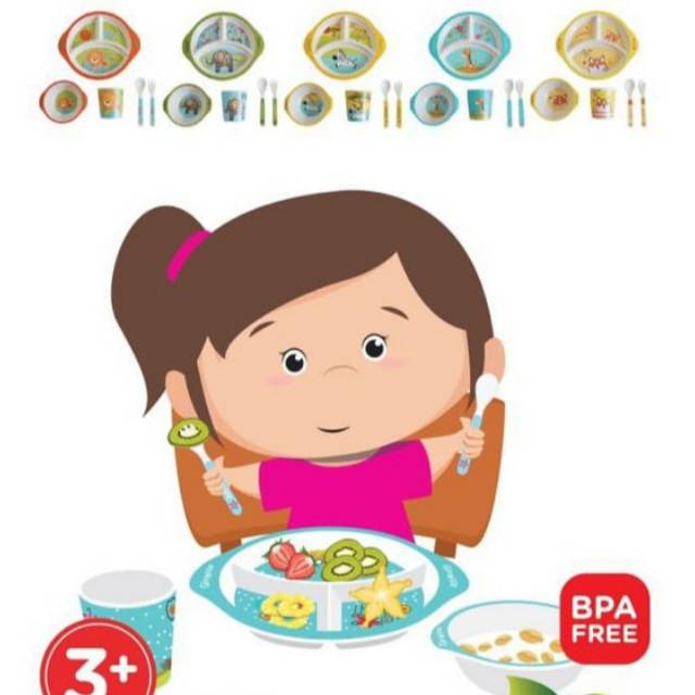 BABIESTFIRST Bamboo Kids Mealtime Set Zoo Edition Alat Makan Anak