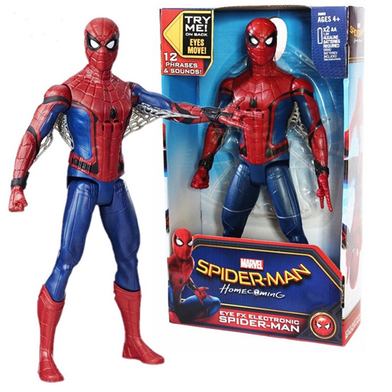 Mainan Boneka Action Figure Spiderman Disney Avengers Mata Dapat Dilepas Bahan PVC Ukuran 29CM