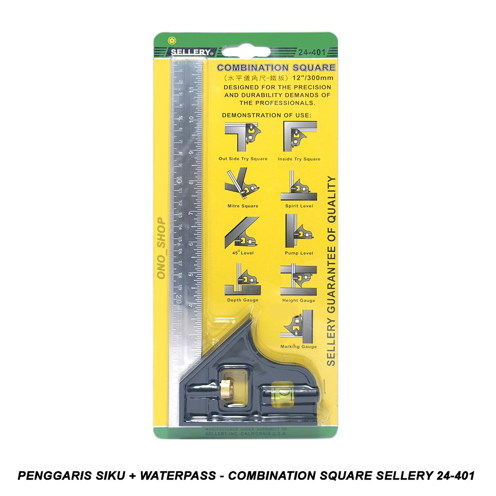 

Penggaris Siku + Waterpass - Combination Square Sellery 24-401