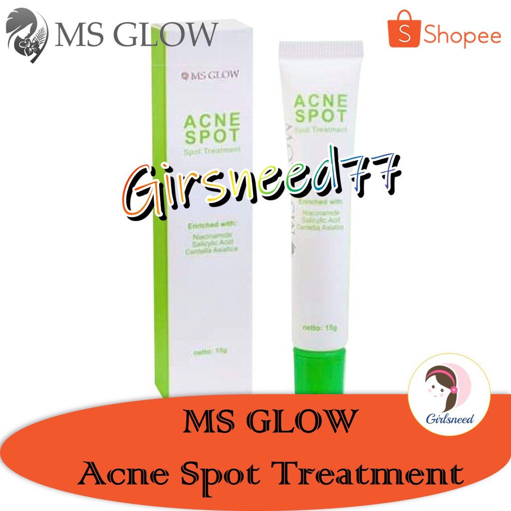 MS Glow Acne Spot Treatment Serum GIRLSNEED77 Spot Treatment Wajah Untuk Memudarkan Bekas Jerawat