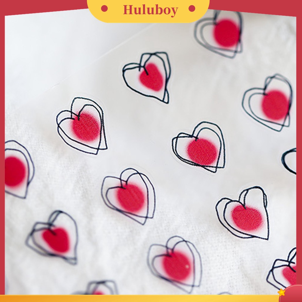 Huluboy Huluboy♡ Stiker Kuku Motif Hati 3D Warna-Warni Untuk Dekorasi Nail Art
