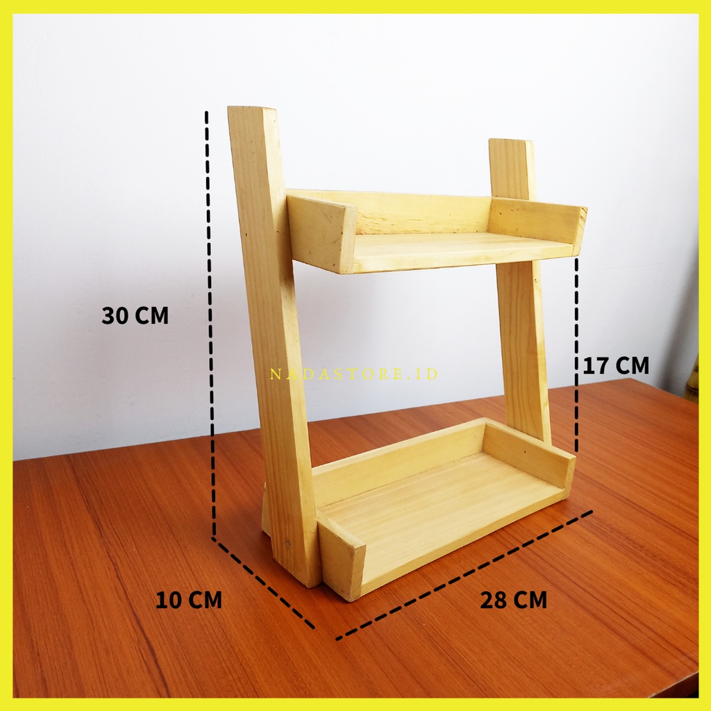 NADASTORE - NEW PRODUCT KITCHEN DESKTOP WOODEN SPICE RACK / RAK KAYU BUMBU DAPUR 2 SUSUN