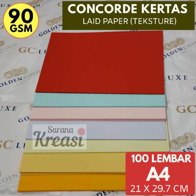 

Kertas Concorde Laid 90gsm A4 Fancy Paper