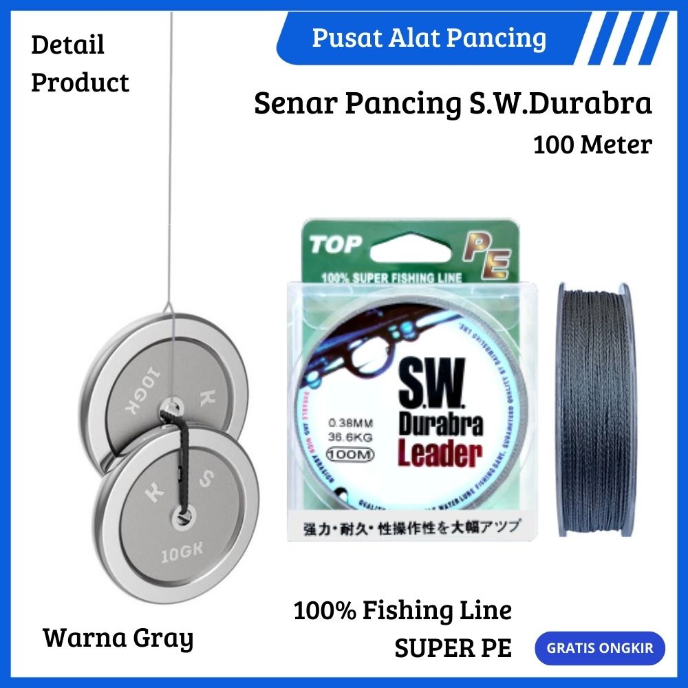 Senar Pancing SW Tali Pancing 100M Senar Pancing Fishing Line Strength 3.10kg-18.5kg Sangat kuat 100Meters Tali Pancing SW