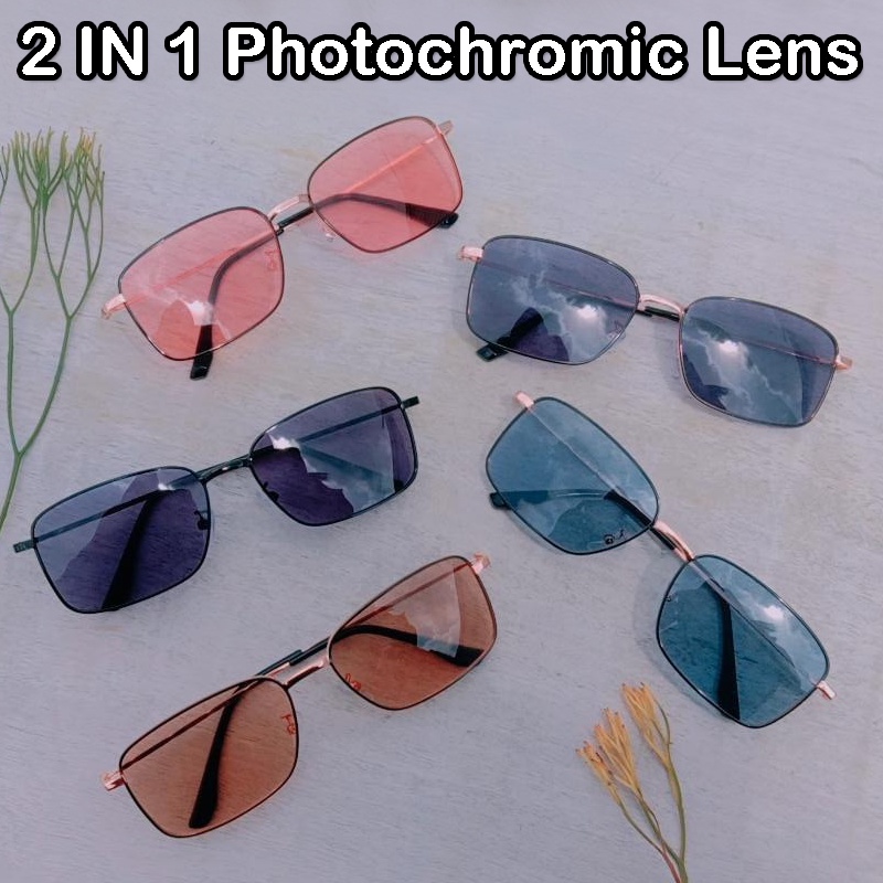 NEW Kacamata Photocromic Wanita Pria Berubah Warna Frame Optik Vintage Fashion Import Korean PREMIUM  Warna warni Kacamata Fashion Wanita Kacamata Gaya Dewasa dan Remaja Kacamata Fotokromik Sunglasses Kacamata Termurah