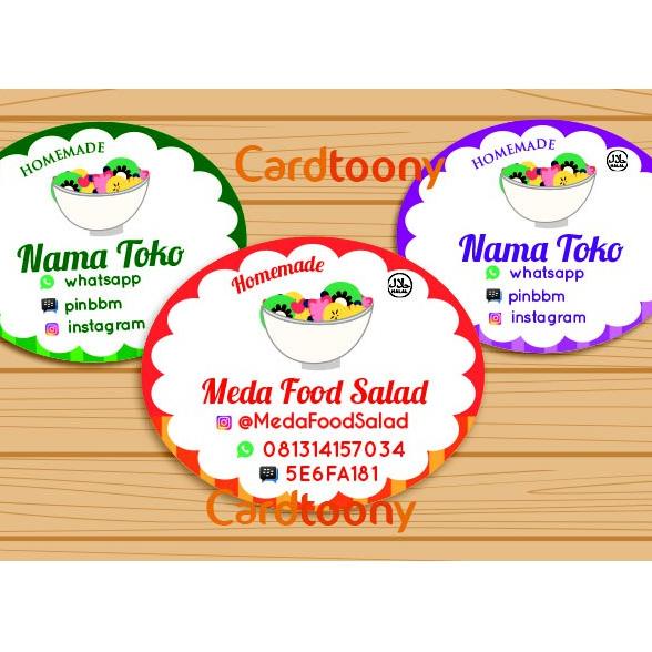 

[KODE N8FJ9] Sticker / stiker label toko produk makanan salad buah sayur